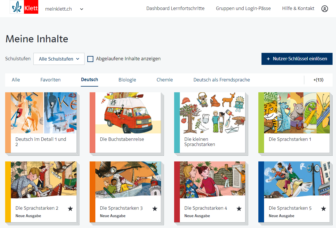 Einstiegs Guide meinklett meine Inhalte