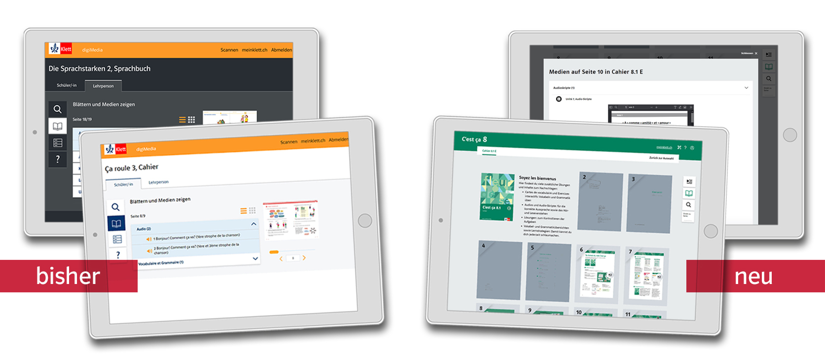 Titel Tabletansichten Alt Neu