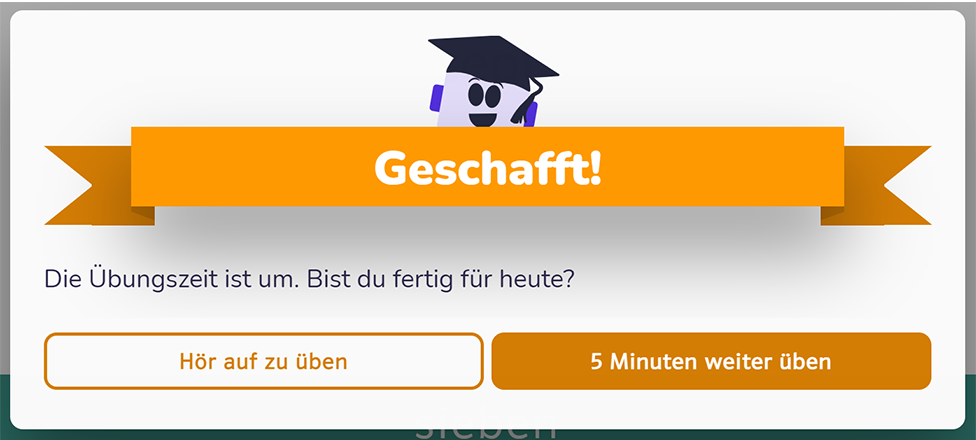 Voca Trainer Uebungszeit abgelaufen
